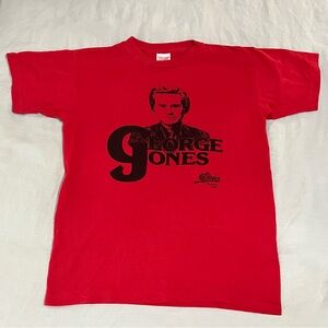 George Jones 70s 80s Vintage Red T-Shirt “I Saw No Show Jones”